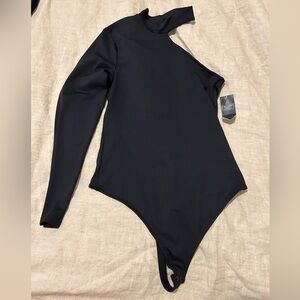 Abercrombie Black One Sleeve Movk Neck Bodysuit